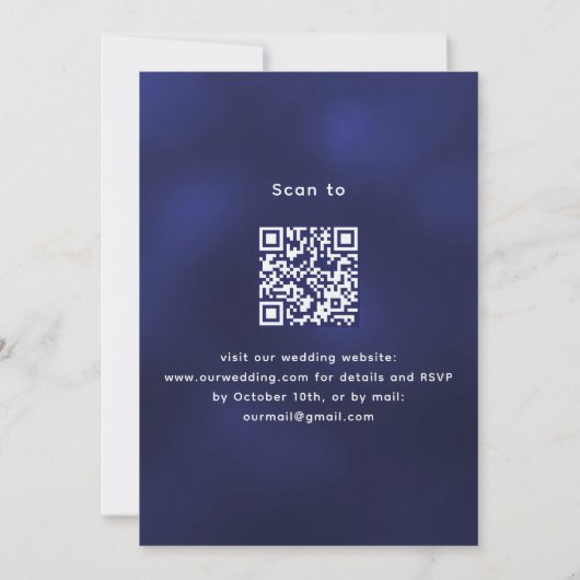 Lavendel groen blauw QR RSVP luxe bruiloft Kaart (Achterkant)