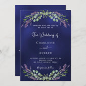 Lavendel groen blauw QR RSVP luxe bruiloft Kaart (Voorkant / Achterkant)