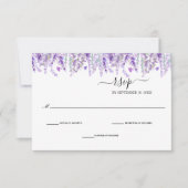 Lavendel groen Bloemen Botanische Elegante Bruilof RSVP Kaartje (Voorkant)