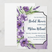 Lavendel groen paarse bloemen vrijgezellenfeest kaart (Voorkant / Achterkant)