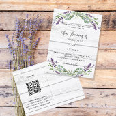 Lavendel groen wit hout QR code bruiloft Uitnodiging Briefkaart