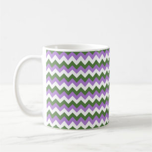 Lavendel, groene en witte Chevron Zigzag Koffiemok