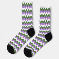 Lavendel, groene en witte Chevron Zigzag