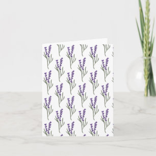 Lavendel Groeten Kaart Wit Patroon