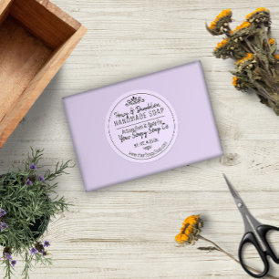 Lavendel Hand-Lettered Typography Soap Ronde Sticker