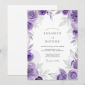 Lavendel Hemelse Lente Bruiloft Kaart (Voorkant / Achterkant)