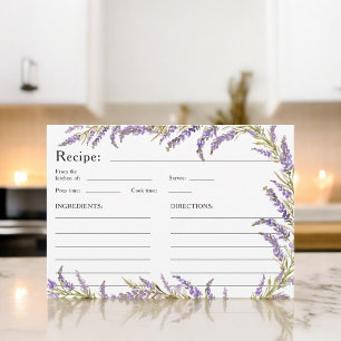 Lavendel Herfst florale waterverf bruidsrecept Informatiekaartje