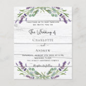 Lavendel hout QR code budget bruiloft uitnodiging Flyer (Voorkant)