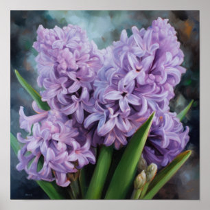 Lavendel Hyacint Bloemenkunst Print Poster
