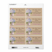 Lavendel Hydrangea Boeket Baby shower Label (Full Sheet)