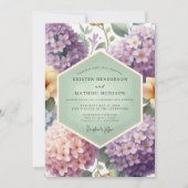 Lavendel Hydrangea Weide Bruiloft Kaart (Voorkant)