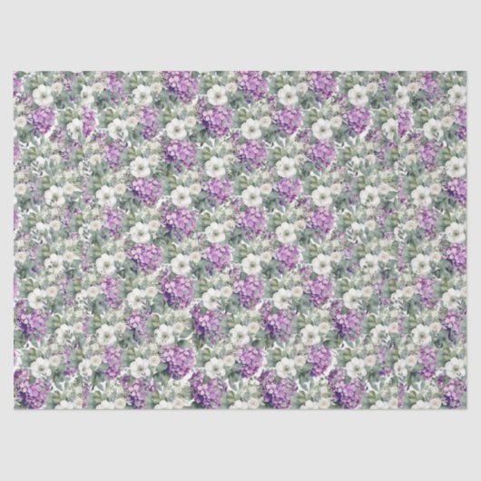  Lavendel Hydrangeas & Eucalyptus Tissuepapier (Voorkant)
