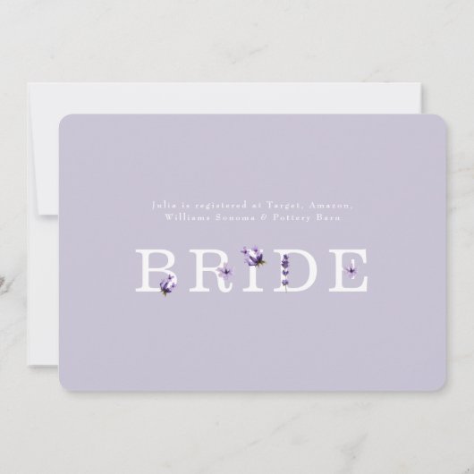 Lavendel in bloei bruiloft brunch horizontaal kaart (Achterkant)