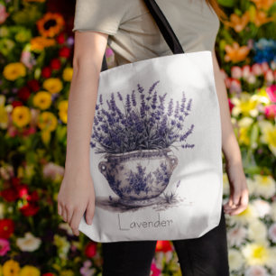 Lavendel in Delfts Blauw, aanpasbaar Draagtas