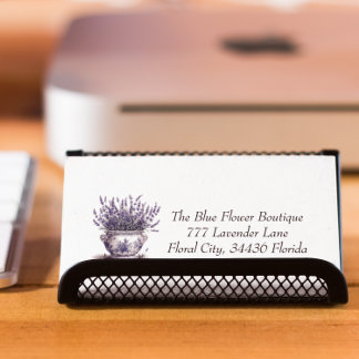 Lavendel in Delfts Blauw, aanpasbaar Magnetisch Visitekaartje
