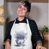 Lavendel in Delfts Blauw, aanpasbaar Standaard Schort