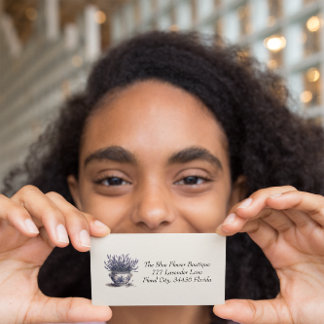 Lavendel in Delfts Blauw, aanpasbaar Visitekaartje