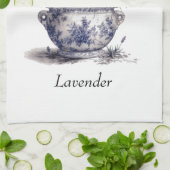 Lavendel in Delfts Blauw Theedoek (Gevouwen)