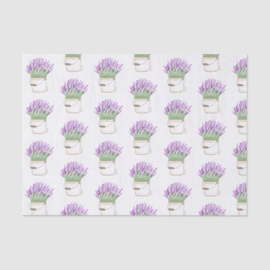 Lavendel in een emmer tissuepapier (Voorkant)