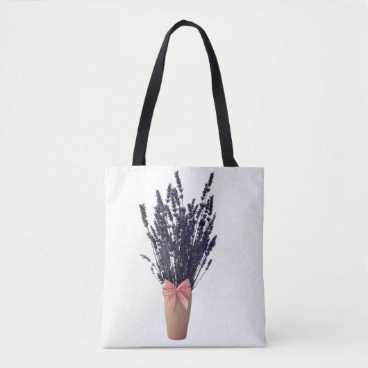 Lavendel in een vaas met boog – Botanische Canvas  Draagtas (Voorkant)