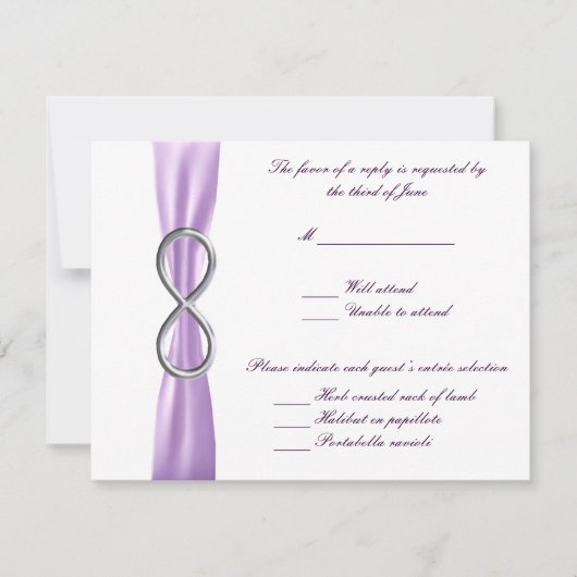 Lavendel Infinity Wedding Response Kaart (Voorkant)
