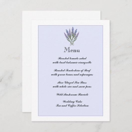 Lavendel Info/Menu Kaart (Voorkant / Achterkant)