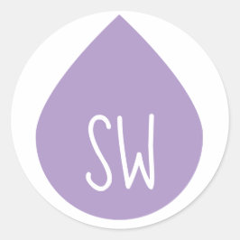 lavendel Initiaal etherische olie drop product Ronde Sticker