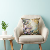 Lavendel Iris Flowers met Gold Scrolling Kussen (Stoel)