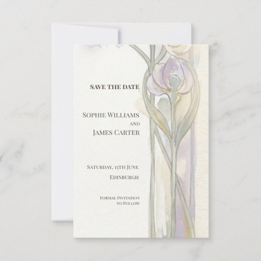 Lavendel Iris Nieuw Save The Date (Voorkant)