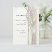 Lavendel Iris Nieuw Save The Date (Staand voorkant)