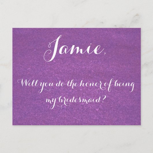 Lavendel is mijn bruidsmeisje uitnodiging briefkaart (Voorkant)