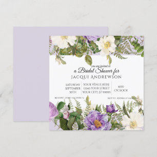 Lavendel Ivoor Rozen Bloemen Vrijgezellenfeest Kaart