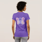 Lavendel Kanker Awareness Lint Vlinder T-shirt (Achterkant volledig)