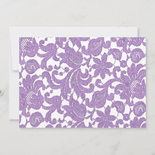Lavendel Kant Bruiloft Accommodatiekaart Kaart (Achterkant)