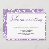 Lavendel Kant Bruiloft Accommodatiekaart Kaart (Voorkant / Achterkant)
