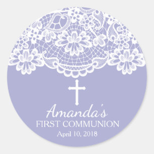 Lavendel Kant Eerste Heilige Communie Sticker