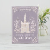 Lavendel Kasteel Uitnodiging Sprookje (Staand voorkant)