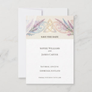 Lavendel Keltische Botanische Save the Date Kaart