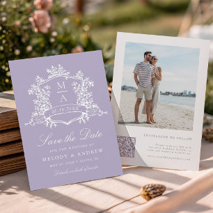 Lavendel Klassieke Bloementuin Bruiloft Foto Save The Date