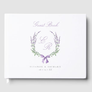 Lavendel Krans & Boog Monogram Huwelijk Gastenboek