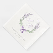 Lavendel Krans & Boog Monogram Huwelijk Servet (Hoek)