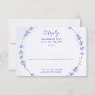 Lavendel krans Monogram bruiloft antwoord Kaarten
