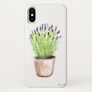 Lavendel kruiden pot plant waterverf paarse iPhone x hoesje