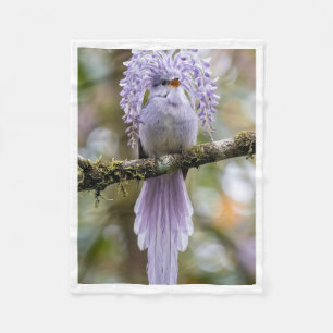 Lavendel Kuifvogel op Tak Vliesdeken Fleece Deken