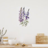 Lavendel Larkspur Flower Art Print Poster (Keuken)