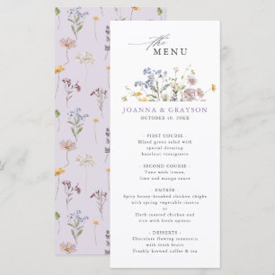 Lavendel Lente Wilde Bloemenweide Tuin Bruiloft Menu