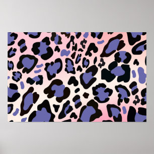 Lavendel Leopard Print: zacht, stijlvol wild ontwe Poster