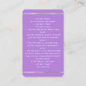 Lavendel licht foto begrafenis gebedskaart visitekaartje (Achterkant)