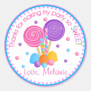 Lavendel Lichtblauw Sweet Shop Verjaardagsgunst Ronde Sticker
