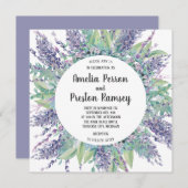 Lavendel Liefde Bloemen Eucalyptus Paarse bruiloft Kaart (Voorkant / Achterkant)